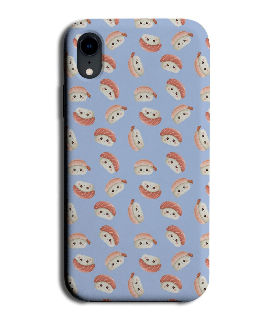 Sushi Roll Phone Case Cover Sushis Funny Novelty Sashimi. Cartoon Blue Food DG09