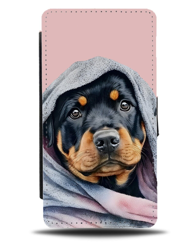 Funny Rottweiler Lazy Day Flip Wallet Case Duvet Blanket Cosy Novelty Dog CX83
