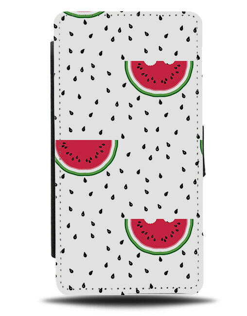 White Dotted Flip Wallet Case Watermelons Watermelon Dots Retro Melons E792