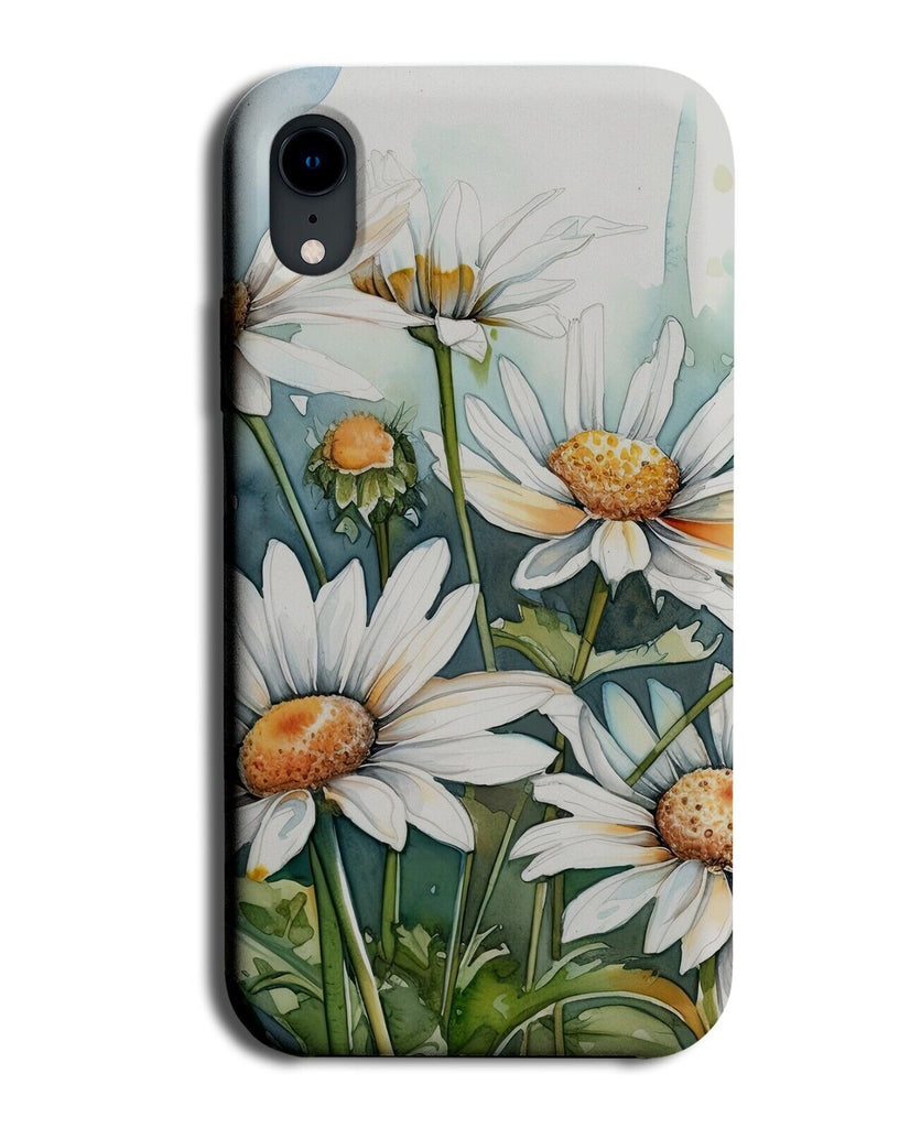 Watercolour Daisies Picture Phone Case Cover Daisy Spring Floral Flower Bed BD01