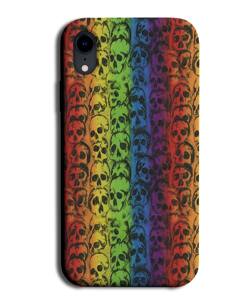 Rainbow Skulls Pattern Phone Case Cover Skull Pattern Colours Halloween DF77
