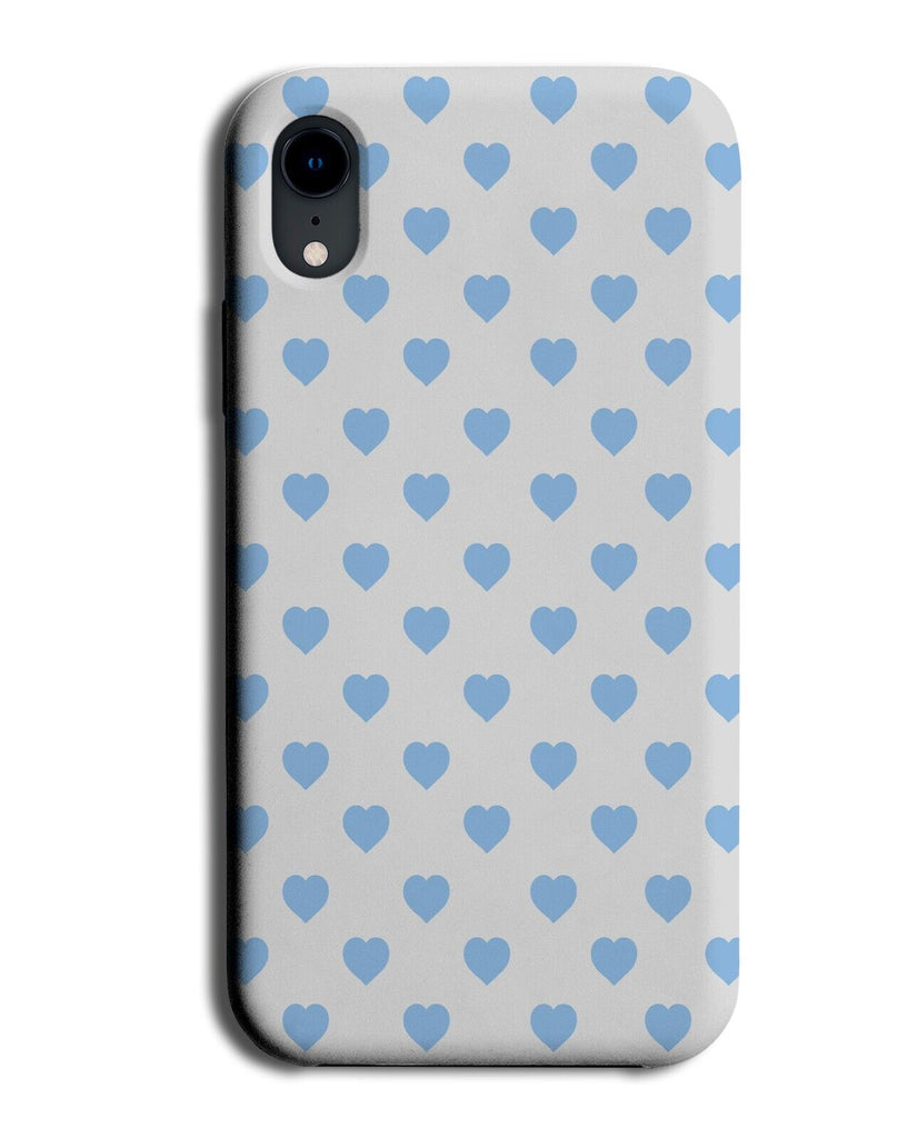 White and Baby Blue Love Heart Shapes Phone Case Cover Shape Design Light CD17