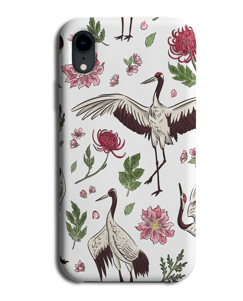 Kids Crane Cartoon Pattern Phone Case Cover Design Cranes Birds Flying Bird E556