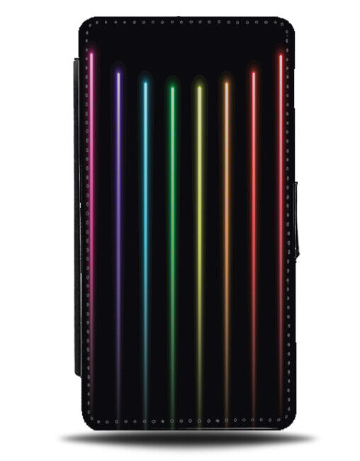 Colourful Neon Nightclub Beams Flip Wallet Case Lights Rainbow Night Club K203