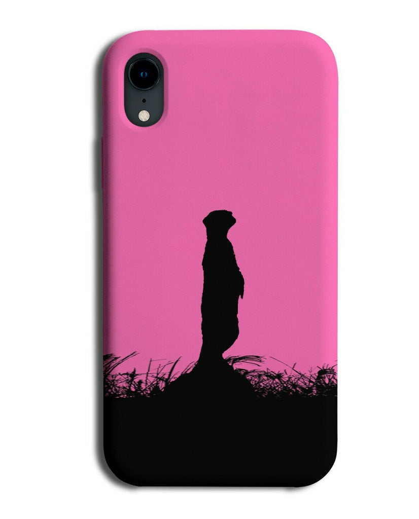 Meerkat Silhouette Phone Case Cover Meerkats Hot Pink Black Coloured I030