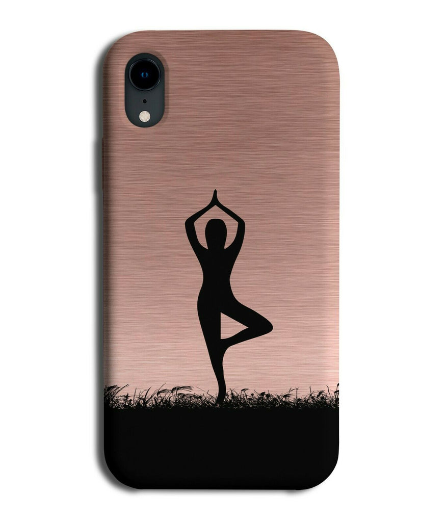 Yoga Phone Case Cover Meditation Meditator Womens Gift Rose Gold Coloured i688