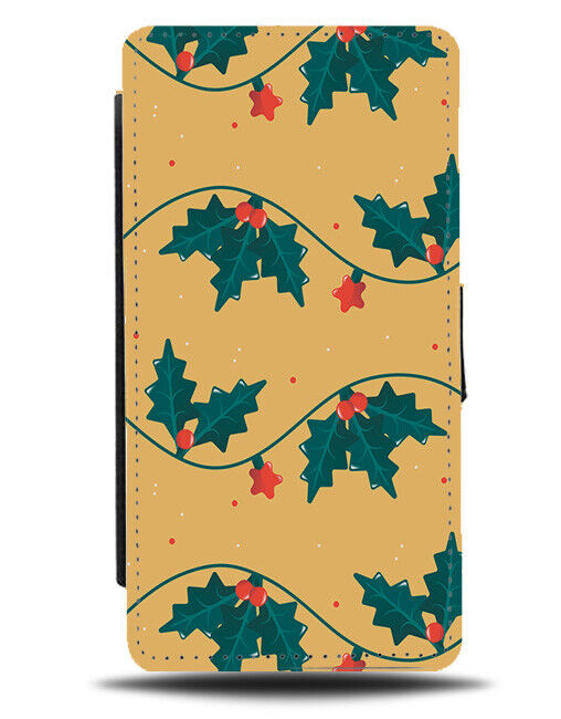 Christmas Mistletoe Pattern Flip Wallet Case Misle Toe Mistletoes Leaves N699