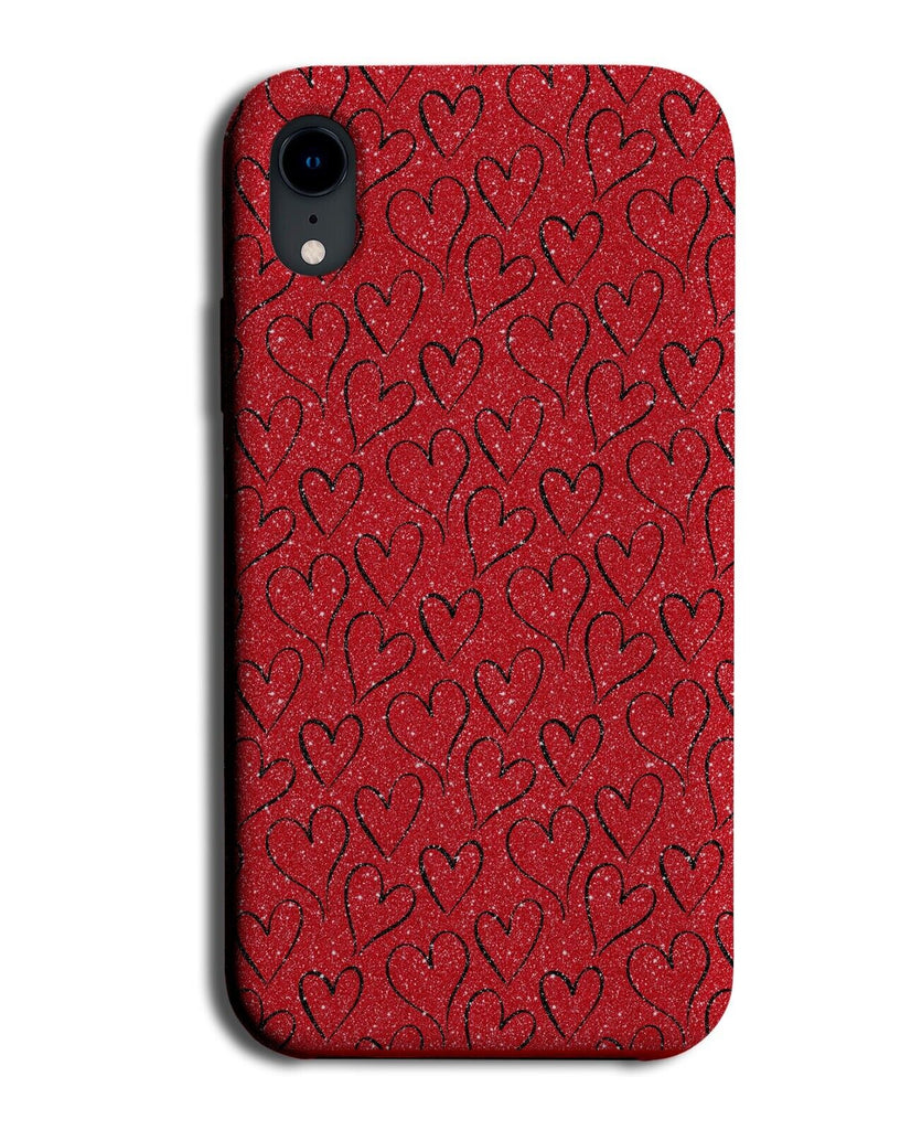 Red Love Heart Doodles Phone Case Cover Doodles Valentines Day Outlines CE65