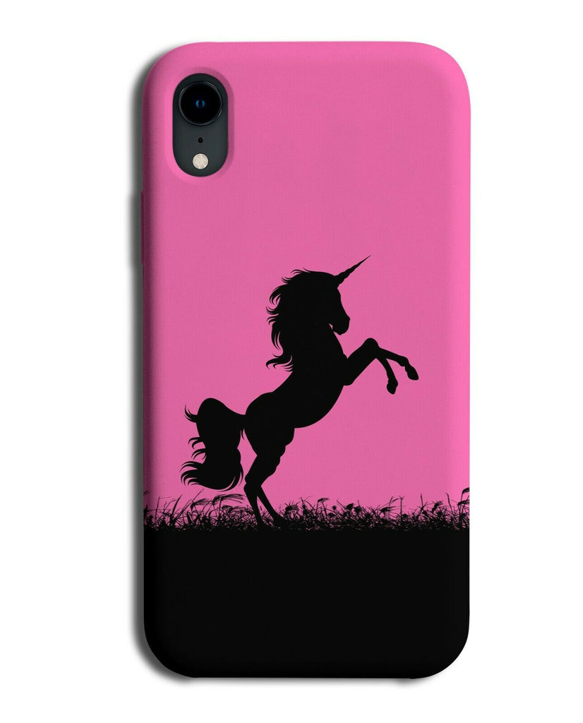 Unicorn Silhouette Phone Case Cover Unicorns Hot Pink Black Coloured I041