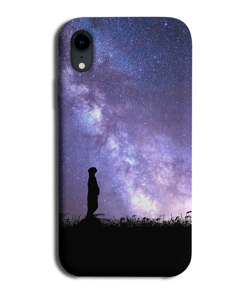 Meerkat Silhouette Phone Case Cover Meerkats Galaxy Moon Universe i216