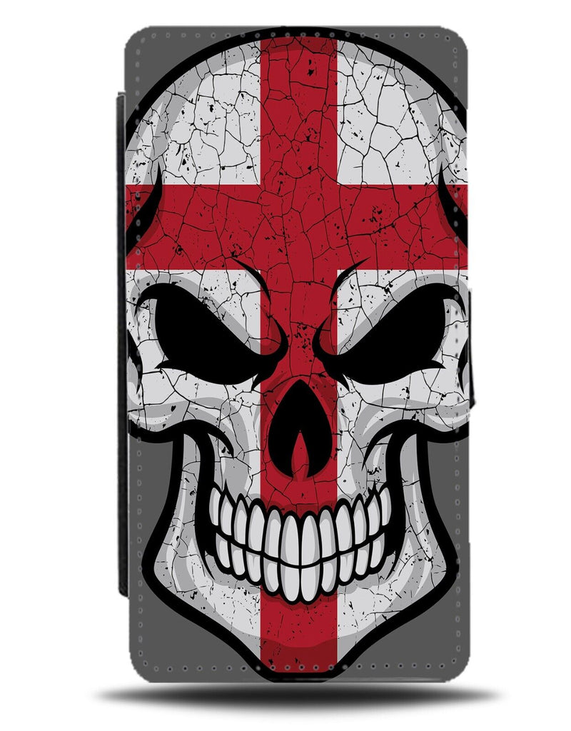 England Flag Skull Flip Wallet Case St Georges Cross English Style Skulls DD08