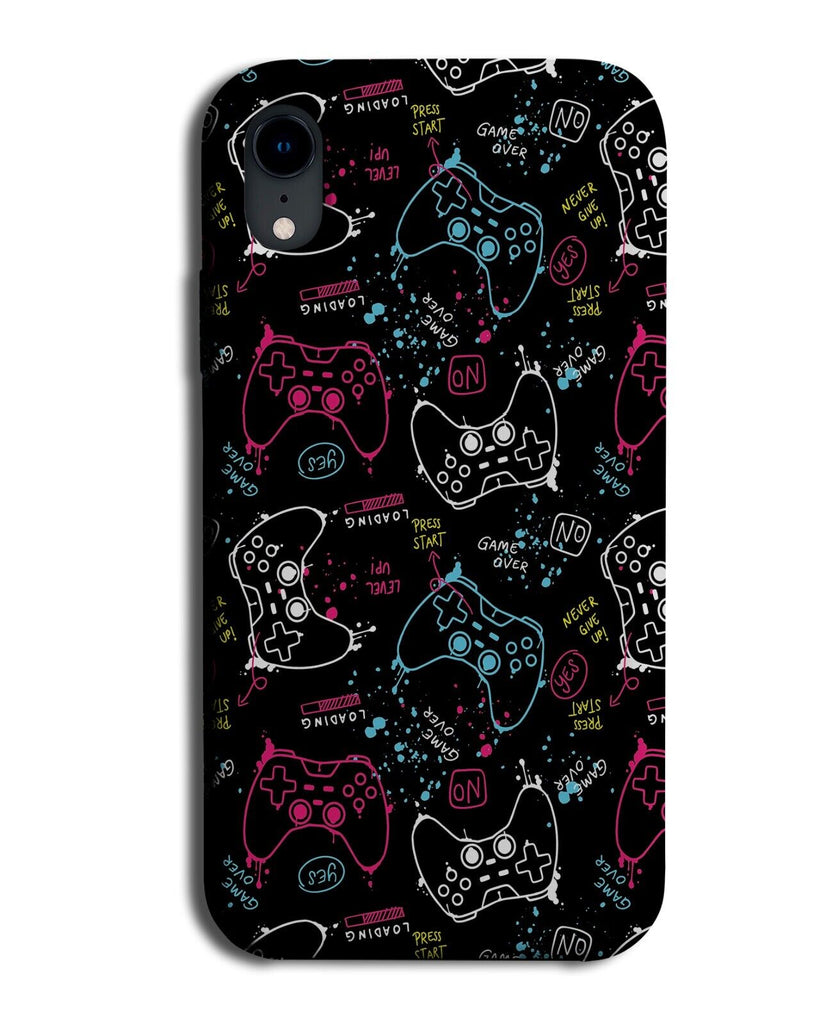 Gamer Pattern Phone Case Cover Gaming Joystick Joysticks Controller Retro DA96