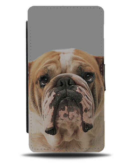 Funny Bulldog Face Flip Cover Wallet Phone Case Bulldogs Dog Dogs Grumpy si261