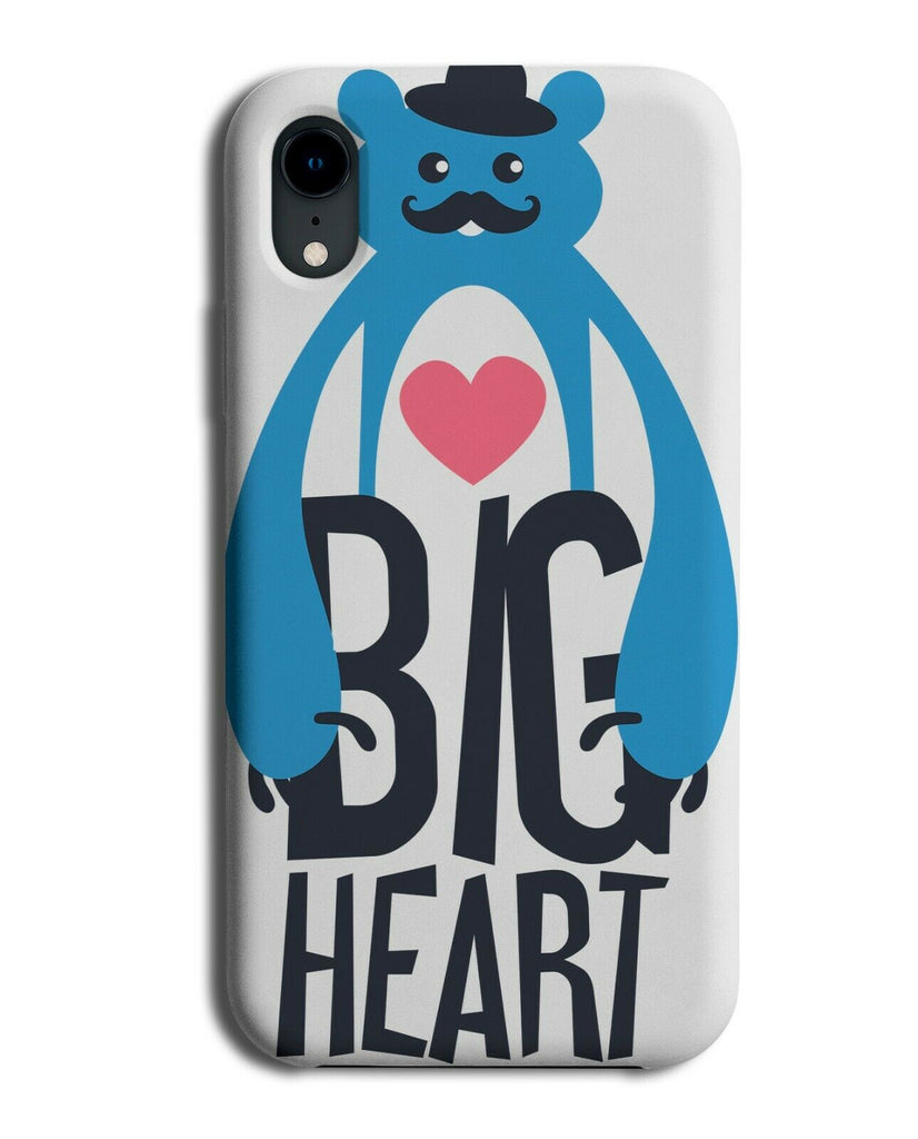 Big Heart Blue Bear Phone Case Cover Love Heart Cute Loveable Cuddly E472