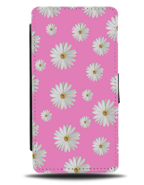 Hot Pink Daisy Flip Cover Wallet Phone Case Daisies Summer Flowers Floral B974