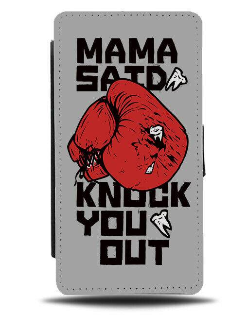 Funny Boxing Flip Wallet Phone Case Boxer Glove Gloves Mama Quote Quoted E315