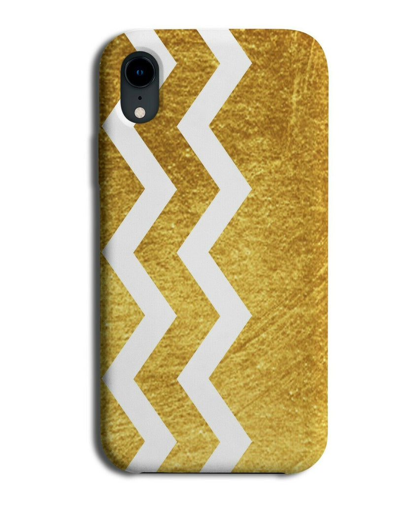 Golden Jagged Stripes Phone Case Cover Gold Luxurious Stylish Print B831