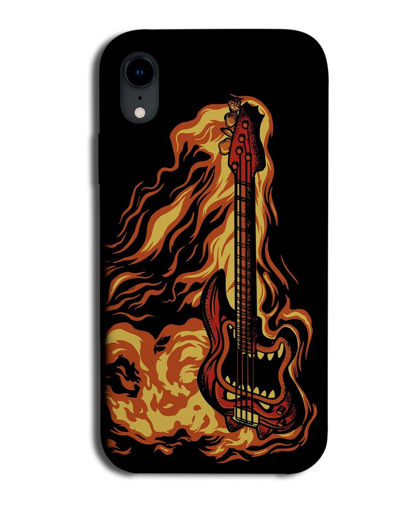 Fire Bass Guitar Phone Case Cover Guitarist Bassist Flames Band Member Red P713