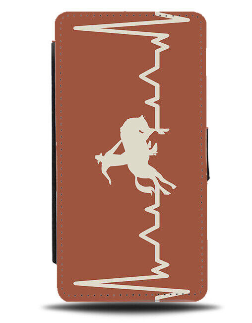 Cowboy Rodeo Flip Wallet Case Horse Riding Heartbeat Line Hospital Pulse J552