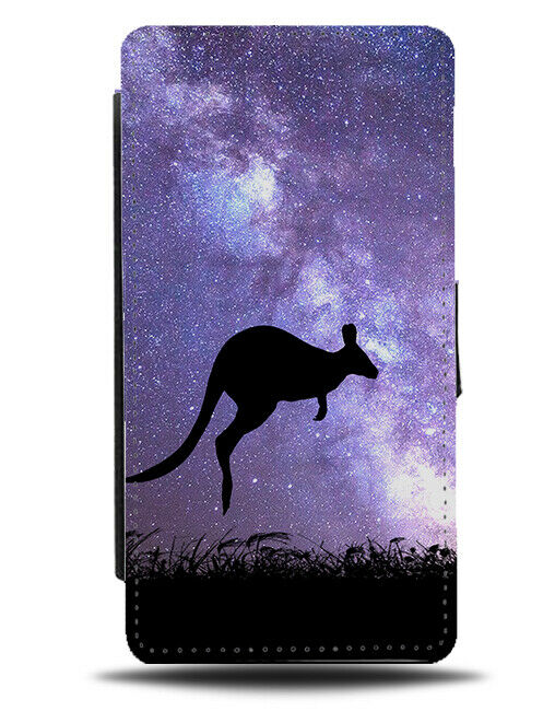 Kangaroo Silhouette Flip Cover Wallet Phone Case Kangaroos Galaxy Moon i212