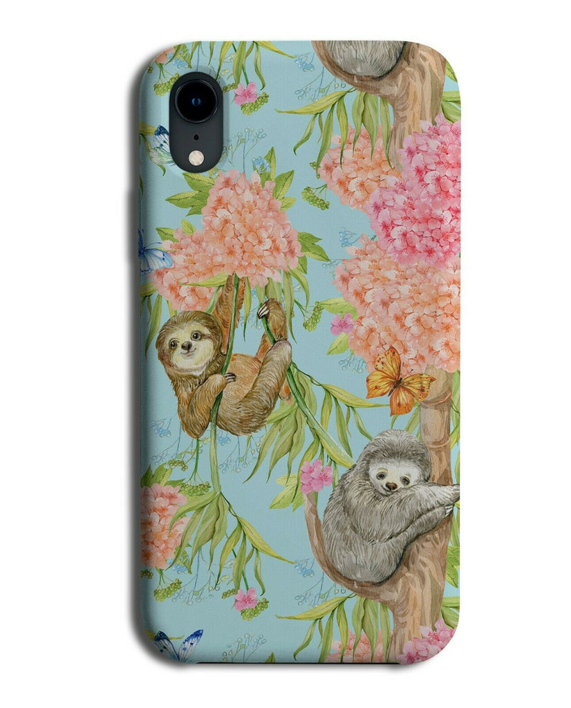 Tall Tree With Sloths Phone Case Cover Sloth Baby Blue Painting Painted G300