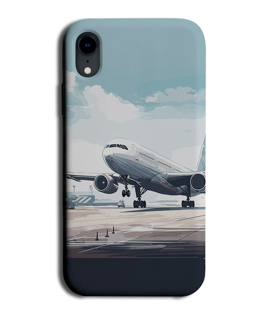 Jumbo Jet On The Runway Painting Print Phone Case Cover Aviation Planes CT23