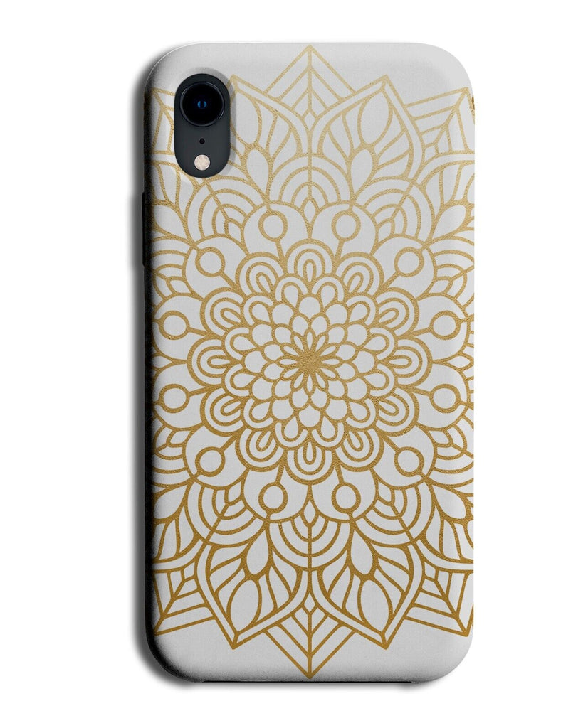 White and Gold Mandala Flowers Phone Case Cover Flower Lining Golden Design AW97