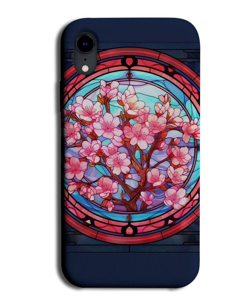 Stained Glass Window Cherry Blossom Design Phone Case Cover Blossoms Pink DB79
