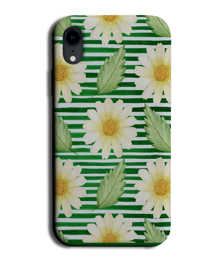 Stripey White and Green Pattern Phone Case Cover Stripes Daisys Daisie Q462H