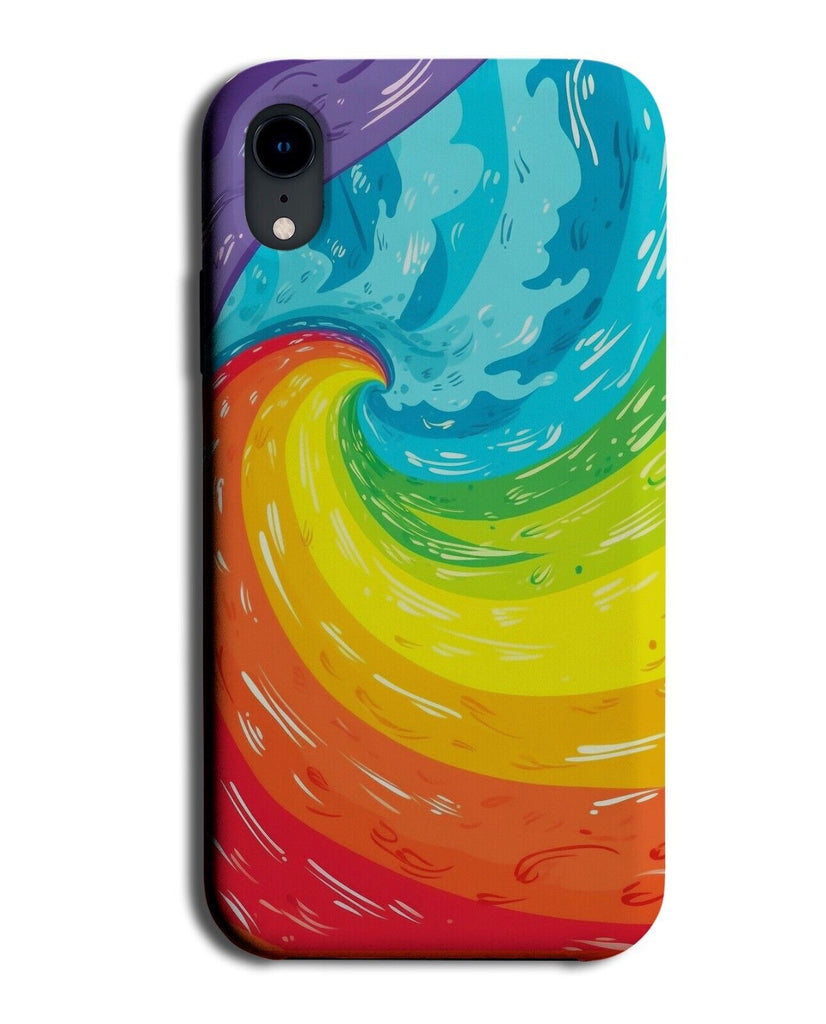 Colourful Spiral Phone Case Cover Spirals Curvy Art Rainbow Colours Pride CL10