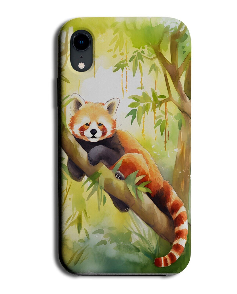 Watercolour Red Panda In The Tree Phone Case Cover Branch Pandas Hanging CL34