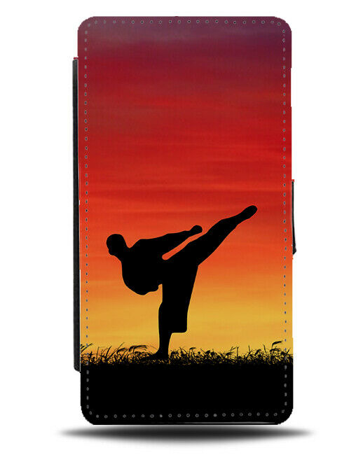 Karate Flip Cover Wallet Phone Case Jujutsi Kickboxing Sunrise Sunset Mens i764
