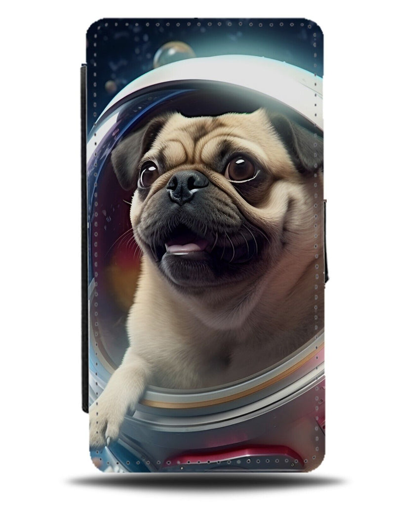 Pug In Outer Space Flip Wallet Case Pugs Astronaught Spaceman Face Dog Pupy CB45