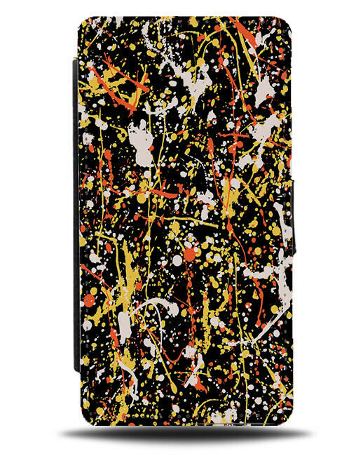 Abstract Painting Print Flip Wallet Case Modern Art Drips Drop Splatters K978