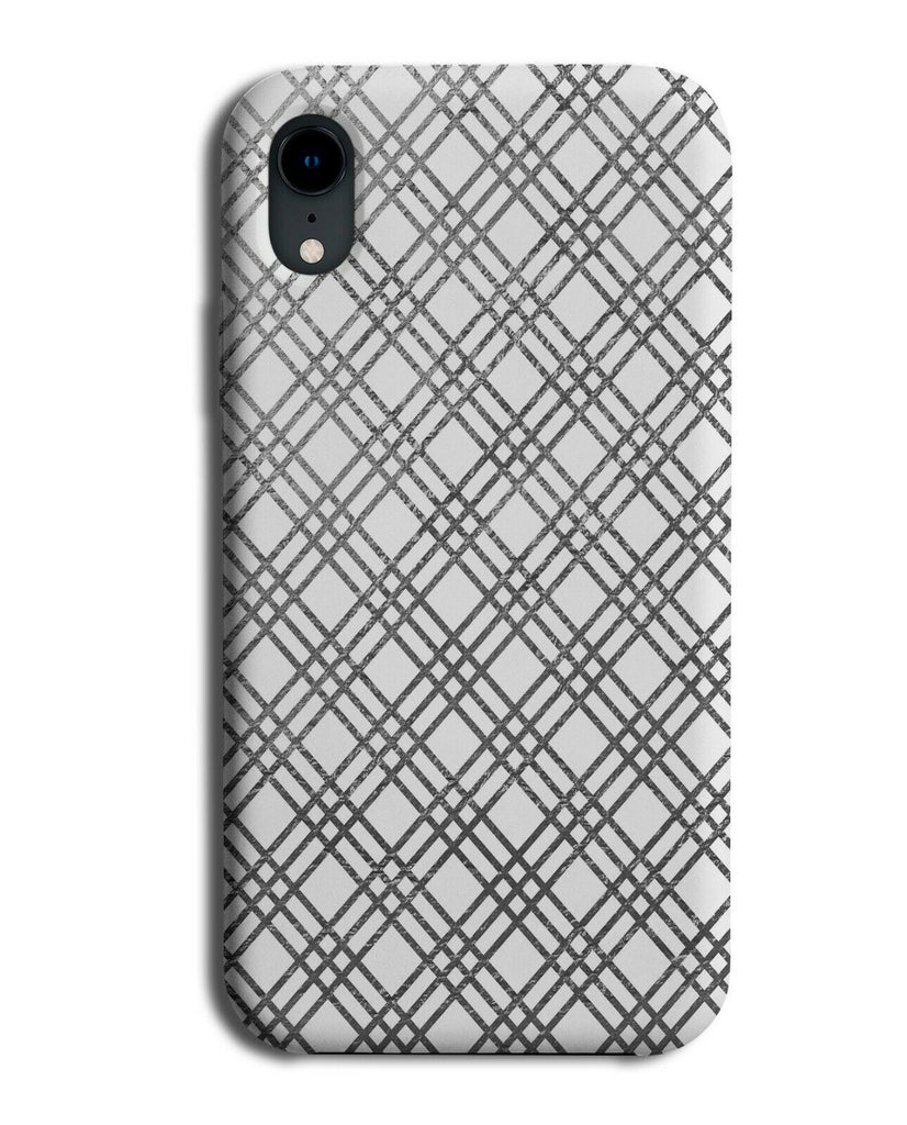 Silver White Tartan Chequered Squares Phone Case Cover Shapes Tartan F182