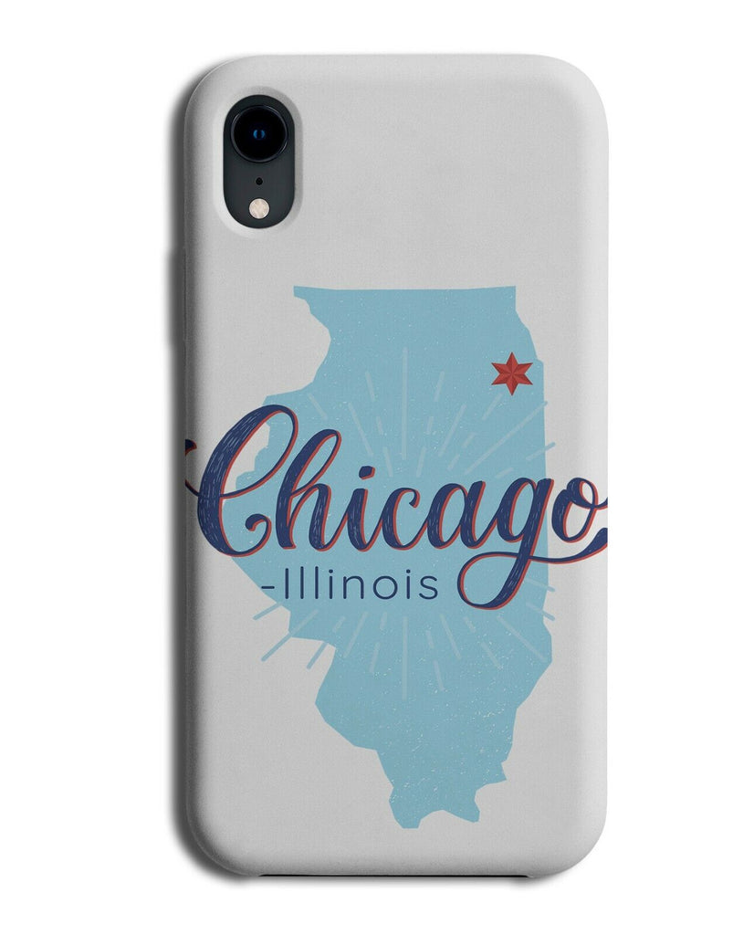 Chicago Map Phone Case Cover Chicagoan State Shape American Illinois Star K376