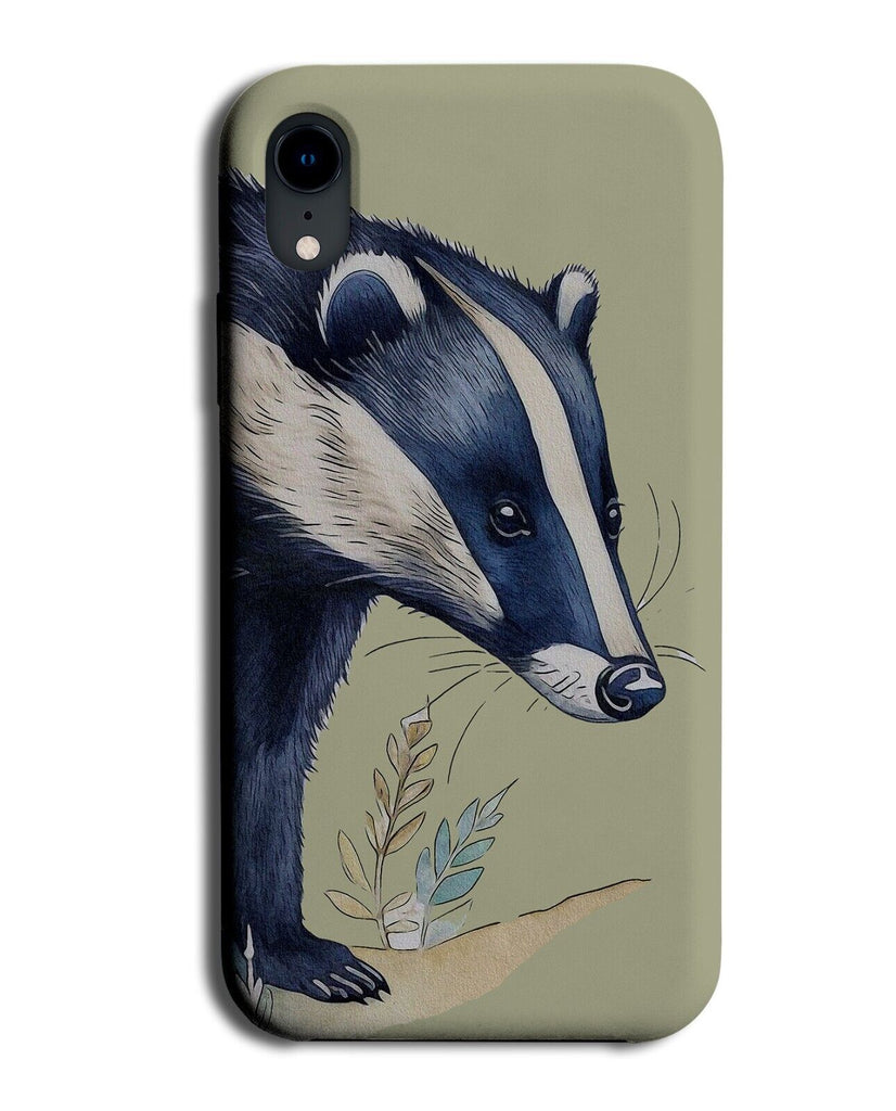 Badger In The Wild Phone Case Cover Badgers English Animal Painting Print CD28