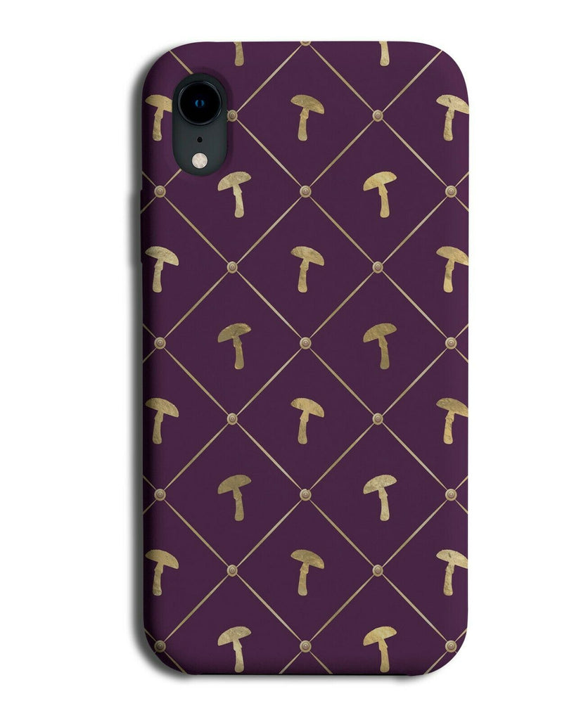 Golden Mushroom On Purple Phone Case Cover Gold Mushrooms Shape Silhouettes G225
