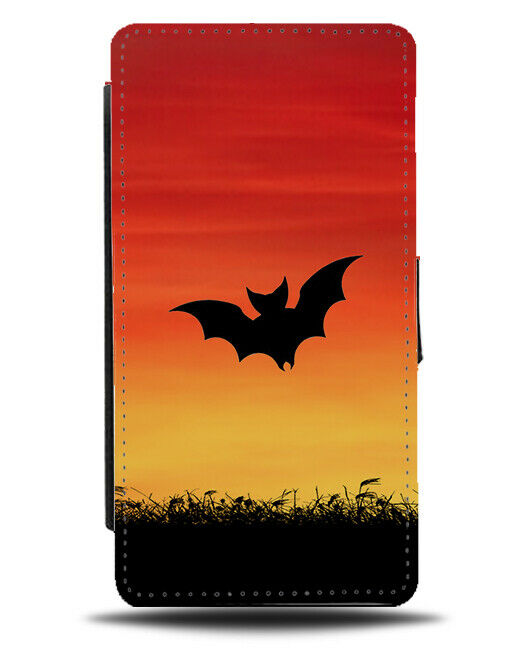 Bats Silhouette Flip Cover Wallet Phone Case Bat Sunset Sunrise Photo i229