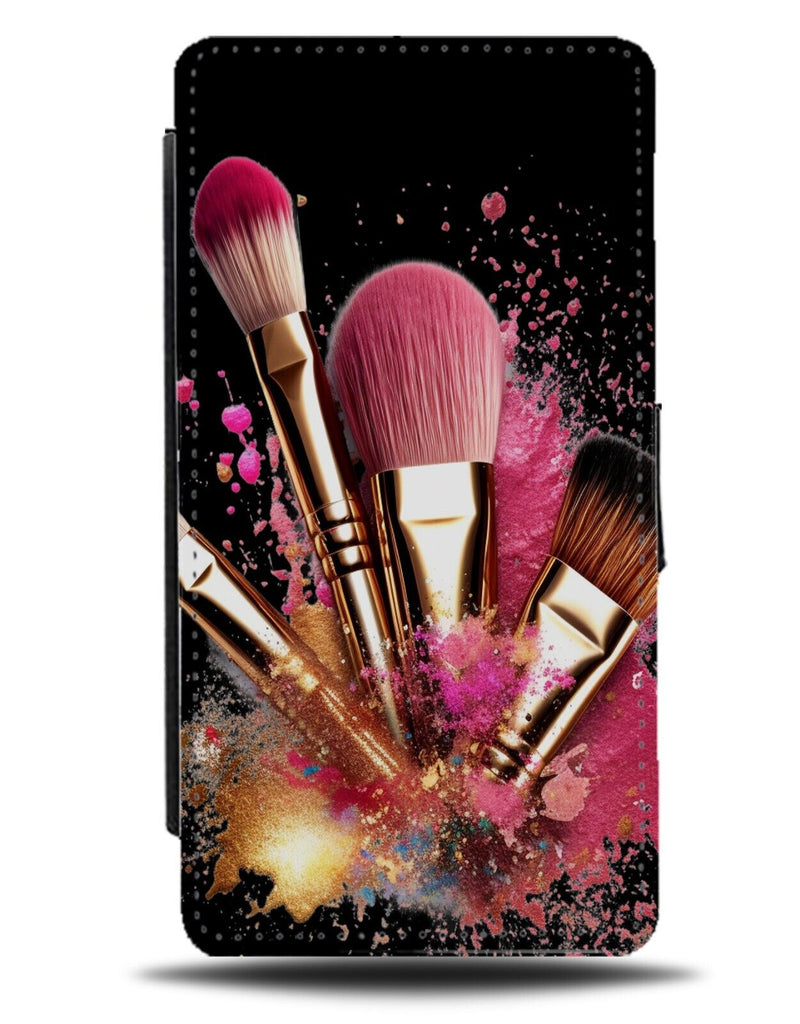 Make Up Salon Design Flip Wallet Case Makeup Brushes Brush Novelty Style DF37
