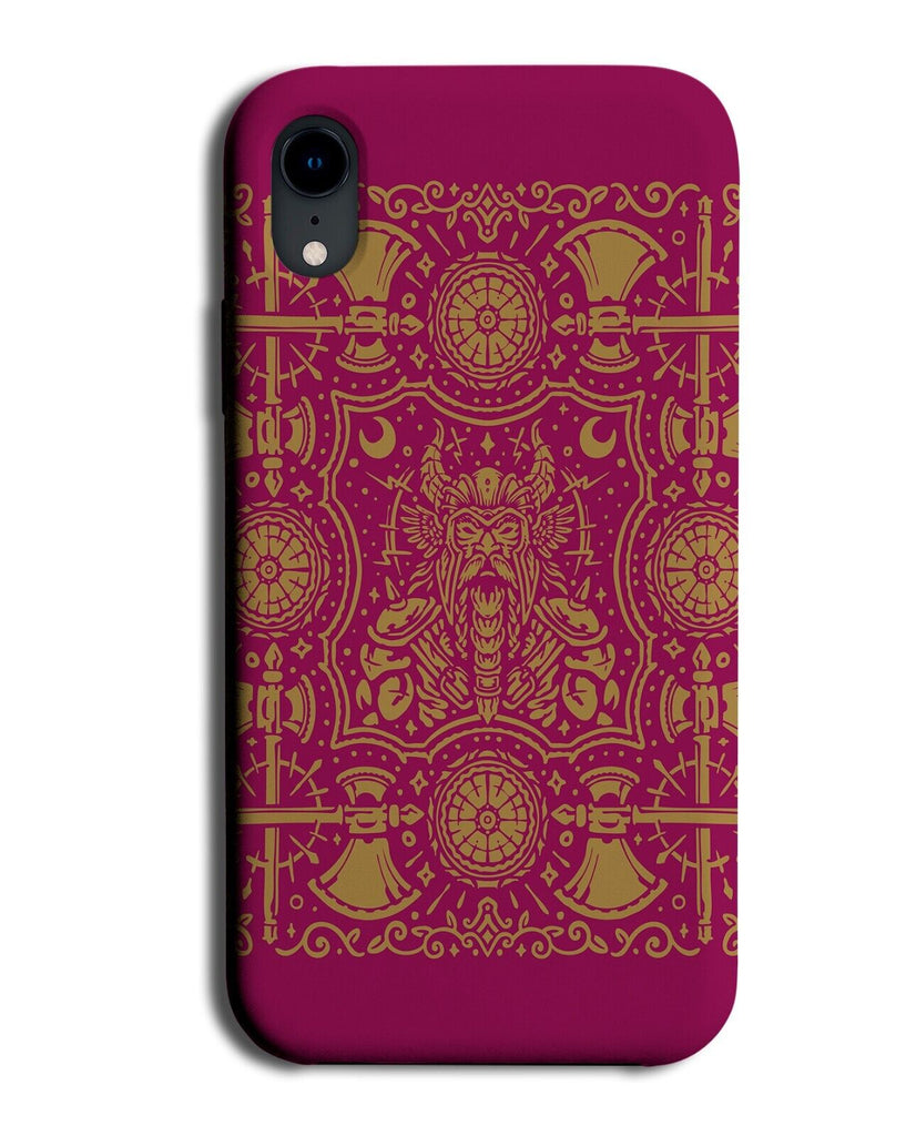 Hot Pink and Gold Viking Design Phone Case Cover Vikings Girl Girls Womans CT37