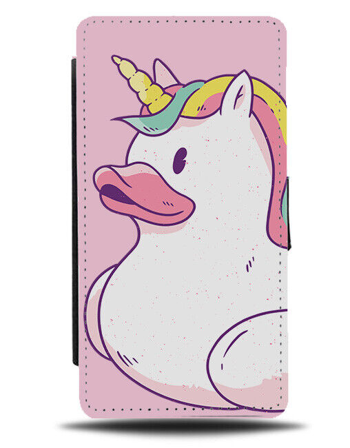 Pink Unicorn Rubber Duck Flip Wallet Case Girly Stylish Novelty Ducks K237