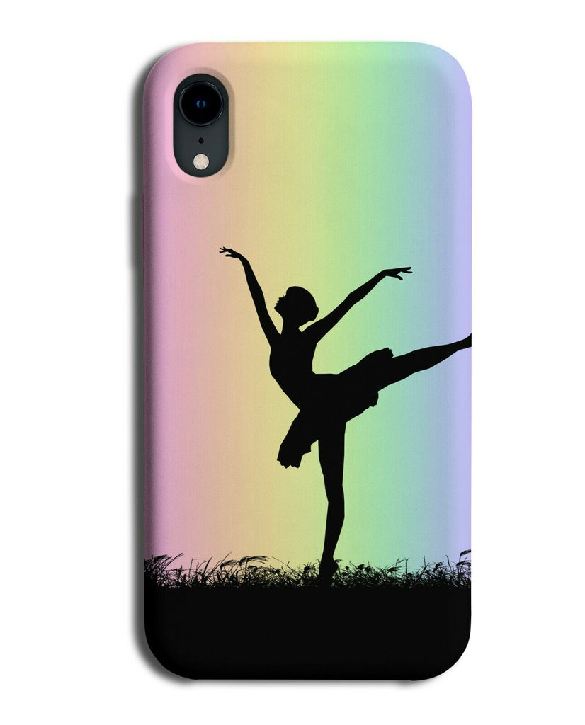 Ballet Silhouette Phone Case Cover Ballerina Dancer Colourful Rainbow i647