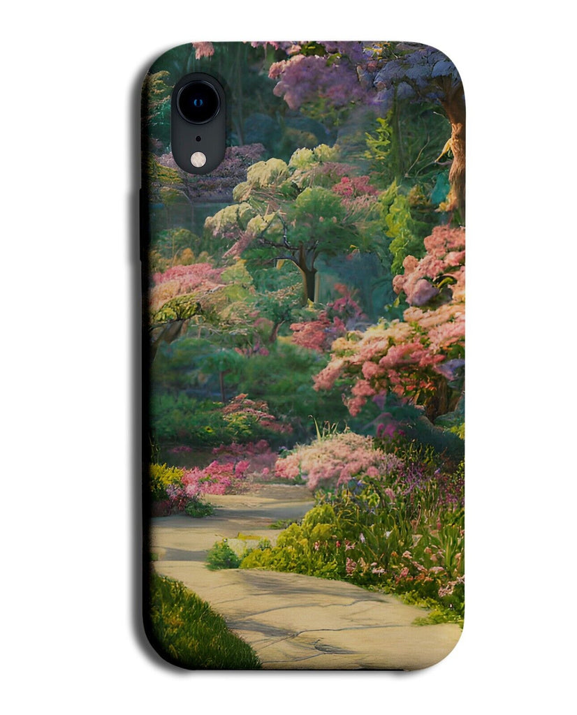 Cherry Blossoms Garden Phone Case Cover Japan Oil Painting Print Flowers AU54