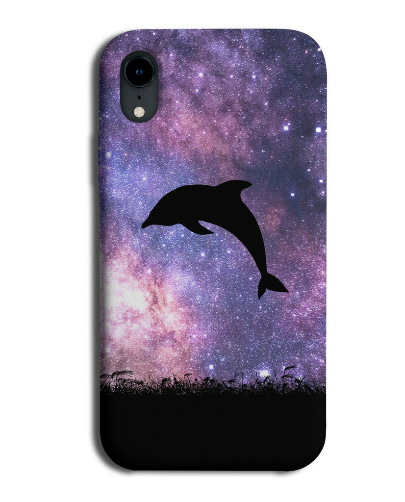 Dolphin Silhouette Phone Case Cover Dolphins Space Stars Night Sky i176