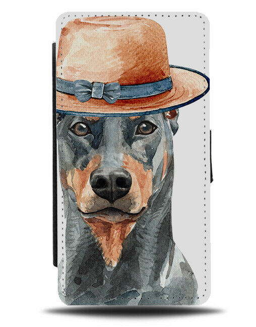 Doberman Flip Wallet Phone Case Dog Dogs Fancy Dress Funny Gift Present K554