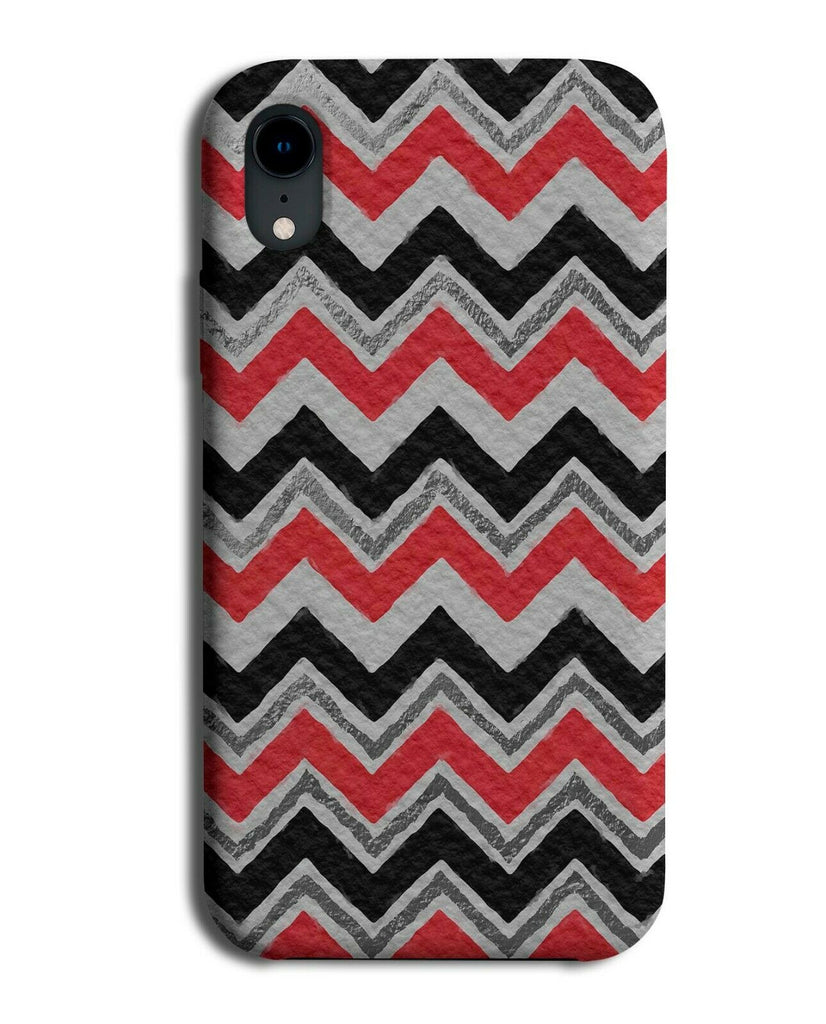 Red & Red And Black Jagged Stripes Phone Case Cover Striped Pattern F180