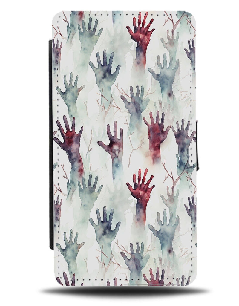 Zombie Hands Flip Wallet Case Zombies Horror Halloween Scary Spooky Monster DH02