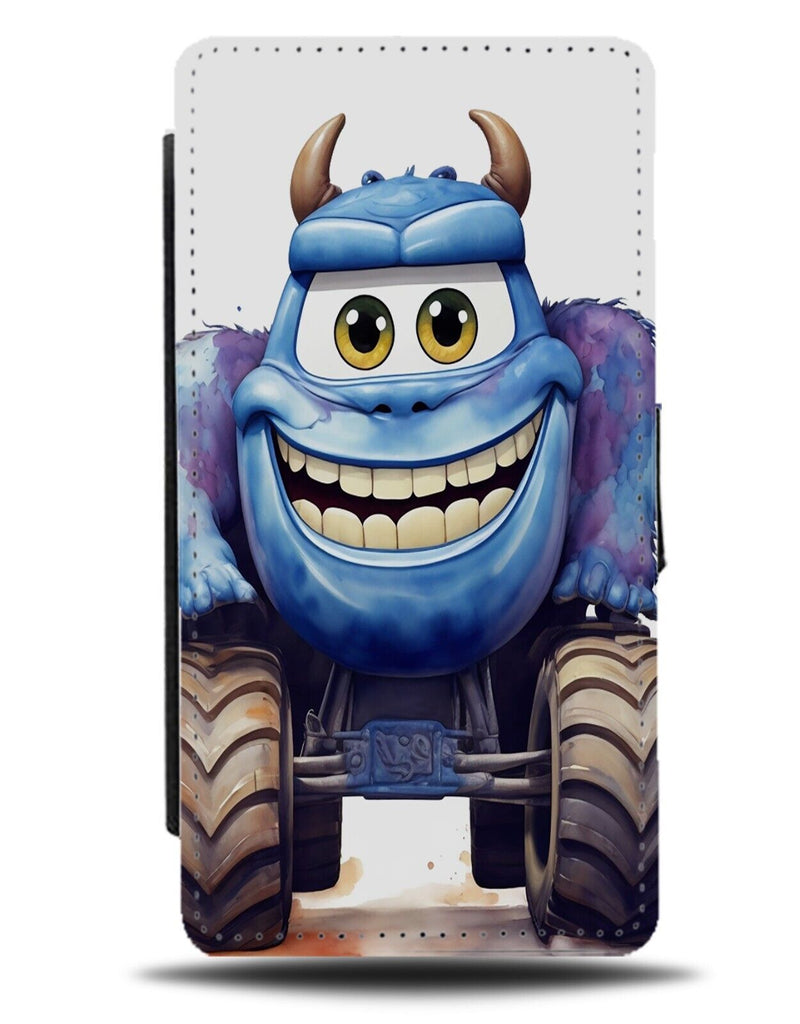 Funny Monster Truck For Kids Flip Wallet Case Monsters Car Blue Boys Movie DE79