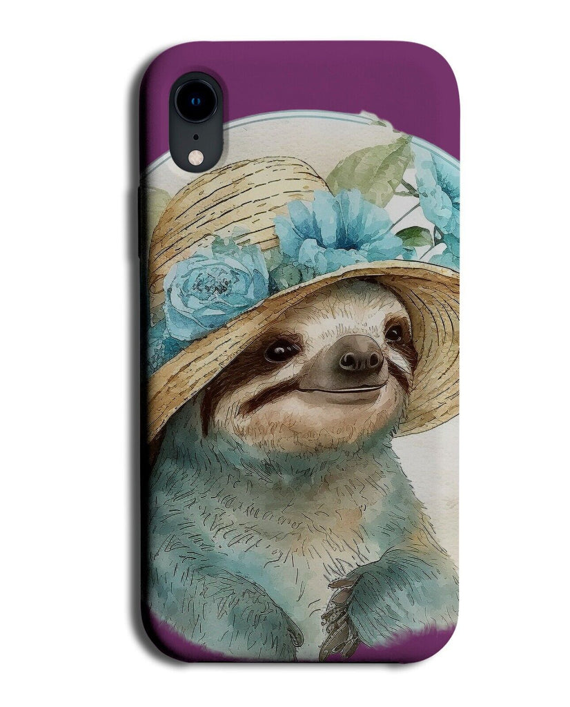 Old Lady Sloth Phone Case Cover Sloths Hat Face Woman Large Wedding Vintage AC44